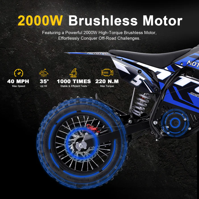 MotoTec 60v Pro Electric Dirt Bike 2000w Lithium - Image 7